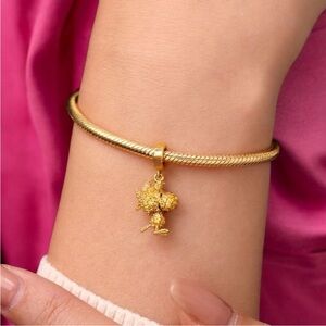 Peanuts Woodstock gold crystal Charm
